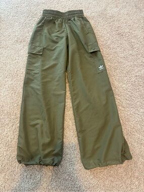 Adidas Green Casual Cargo Pants Size XS